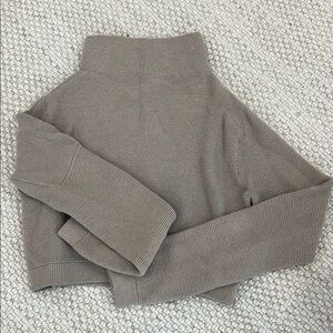 Free People Cropped Taupe Turtleneck Sweater
